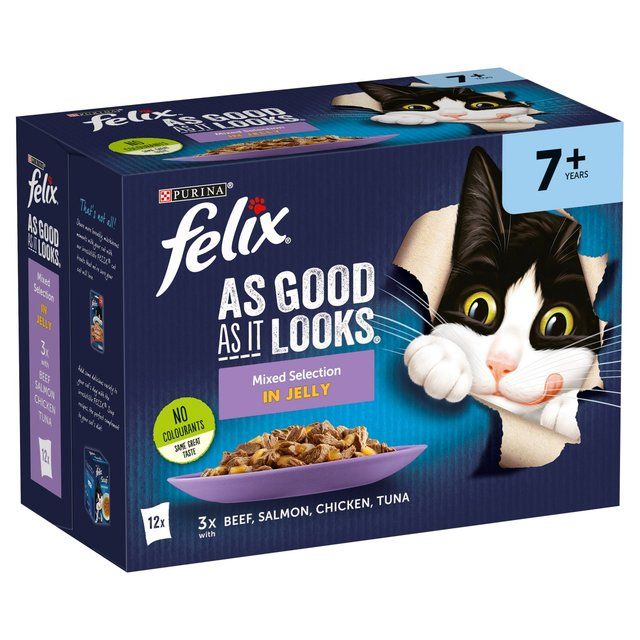 Felix As Good As it Looks Senior 7+ Mixed in Jelly Wet Cat Food   12 x 100g GOODS M&S   