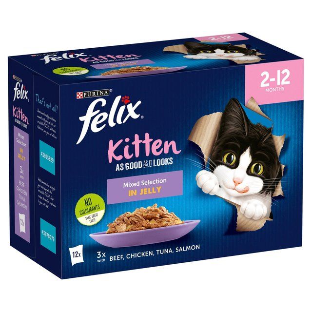 Felix As Good As it Looks Kitten Mixed in Jelly Wet Cat Food   12 x 100g GOODS M&S   