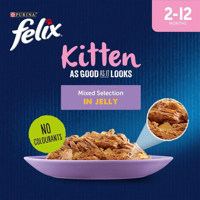 Felix As Good As it Looks Kitten Mixed in Jelly Wet Cat Food   12 x 100g GOODS M&S   