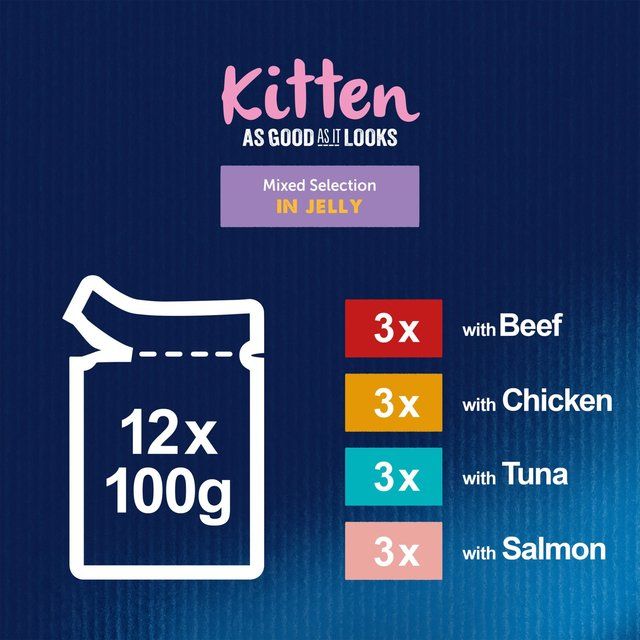 Felix As Good As it Looks Kitten Mixed in Jelly Wet Cat Food   12 x 100g GOODS M&S   