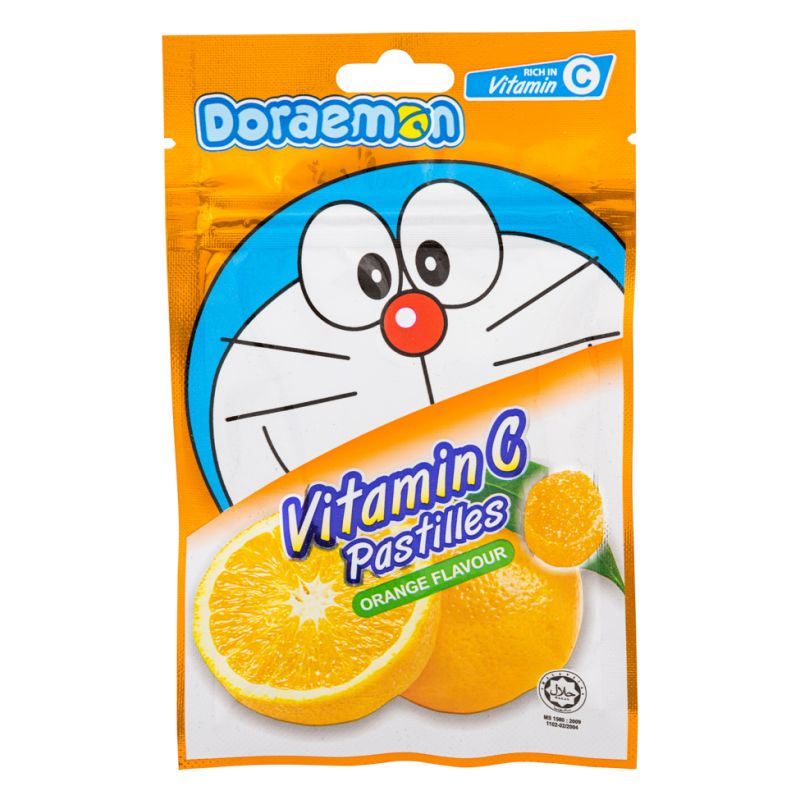 Big Foot Doraemon vitamin C pastilles orange flavour, UK version