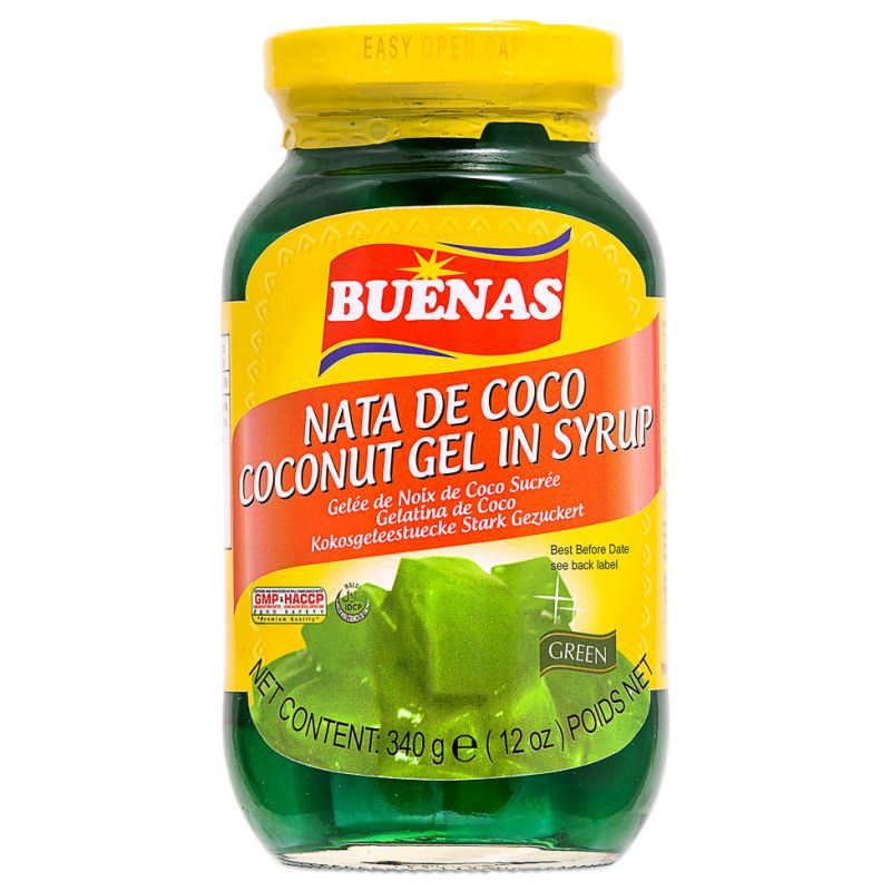 Buenas Nata de Coco green coconut gel in syrup (British brand)