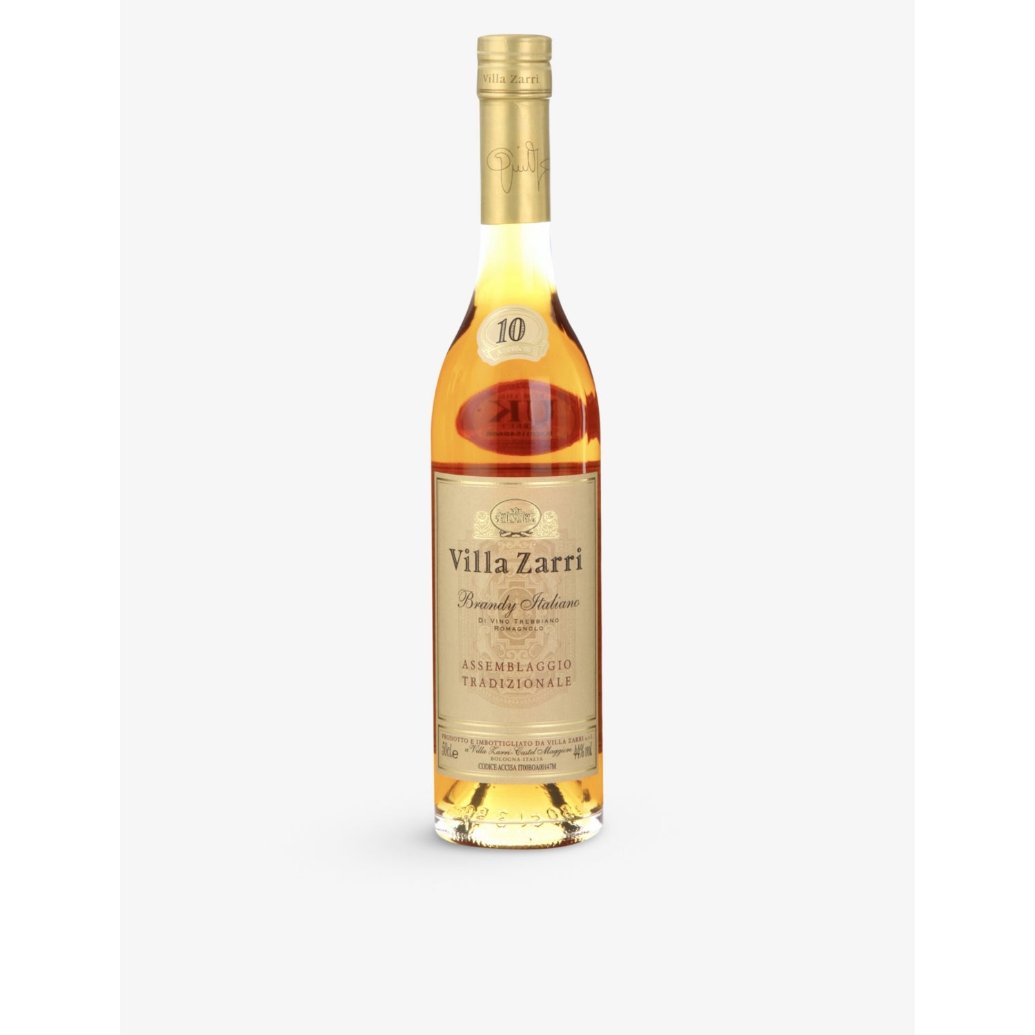 Villa Zarri brandy 10 year old 500ml, imported from the UK