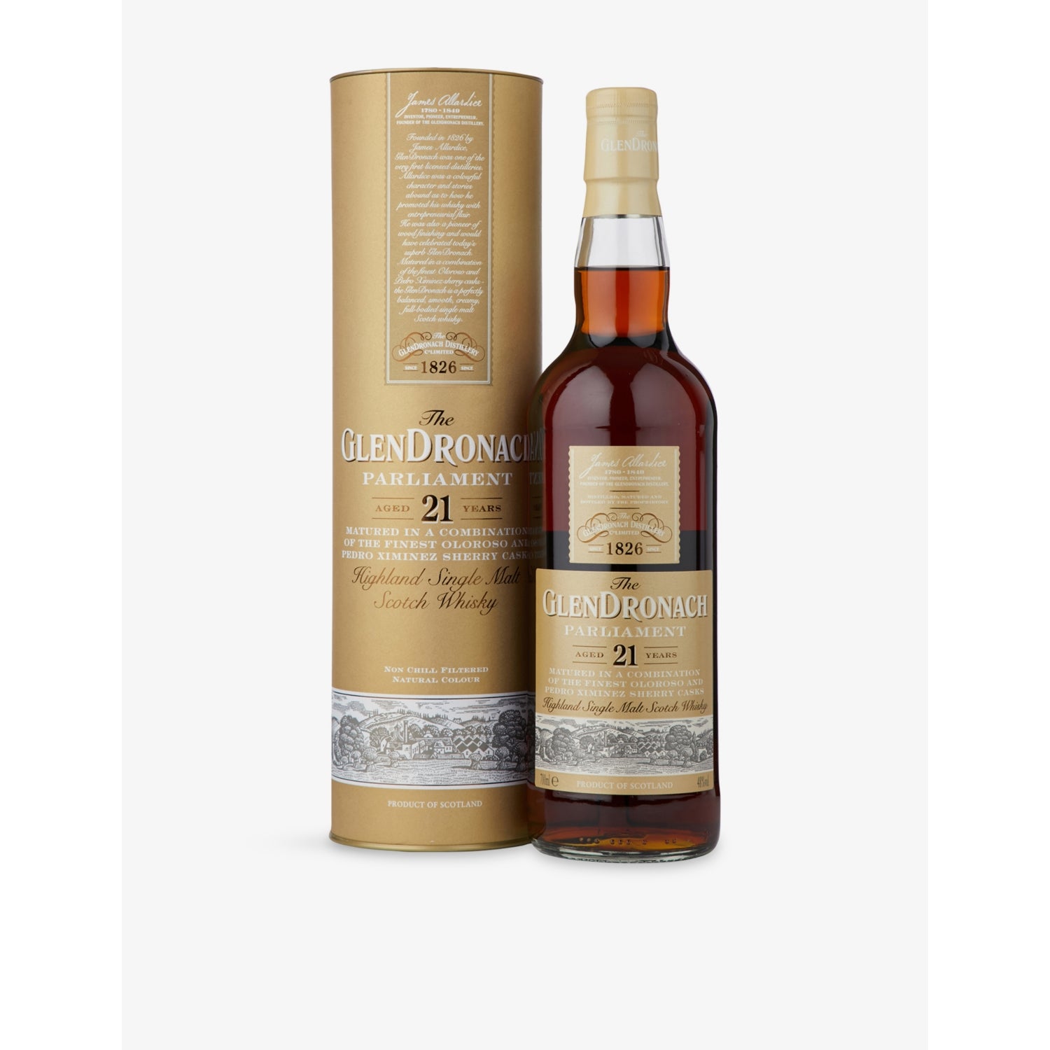 GlenDronach single malt Scotch whisky 21 year 700ml (British brand)