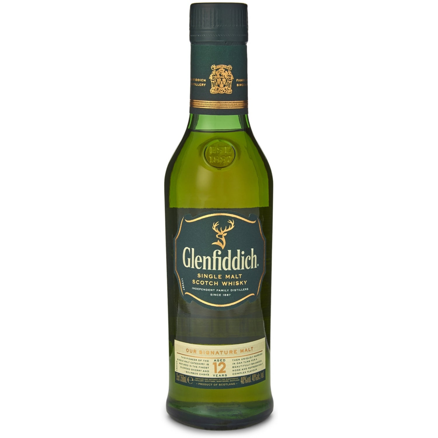 Glenfiddich single malt Scotch whisky 12 year old 350ml, imported from the UK