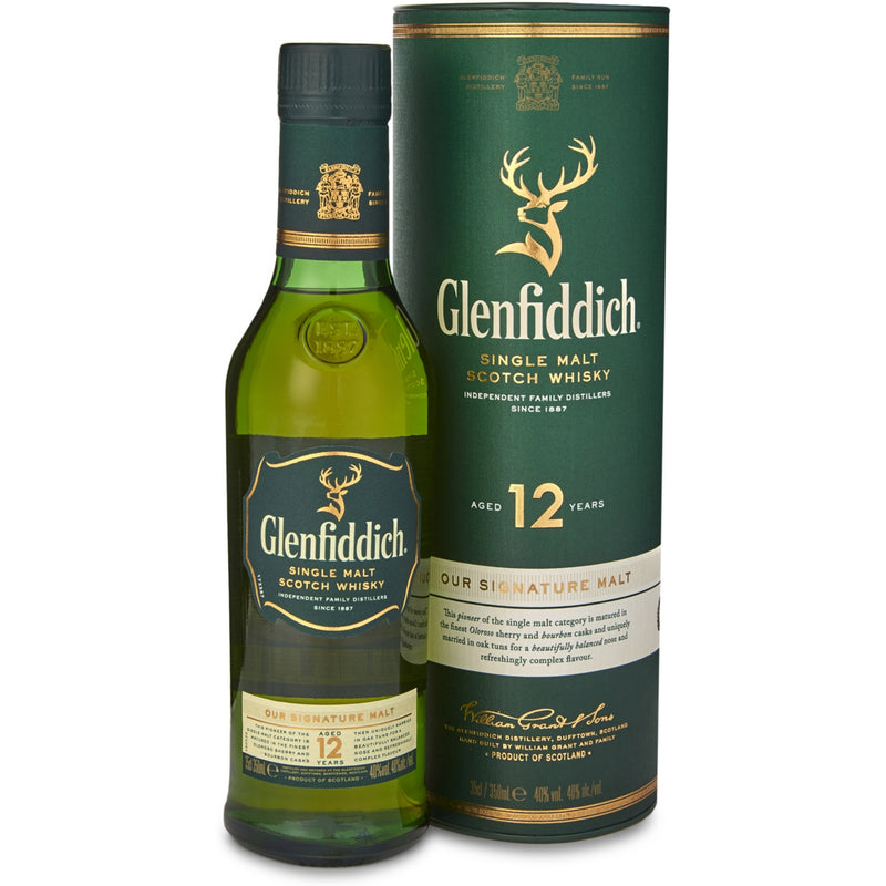 Glenfiddich single malt Scotch whisky 12 year old 350ml, imported from the UK