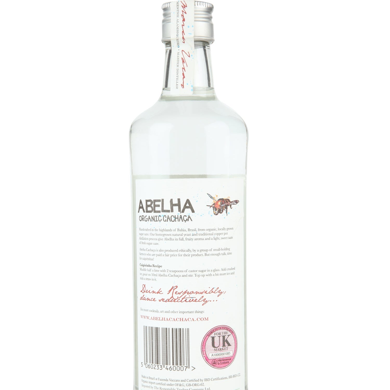 Abelha silver cachaca 700ml, imported from the UK