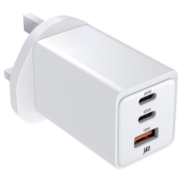 Juice wall charger triple USB-A USB-C 65W - British product