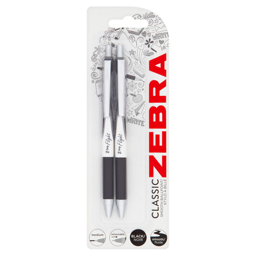 Zebra Z-Grip Flight Black Ballpoint Pens