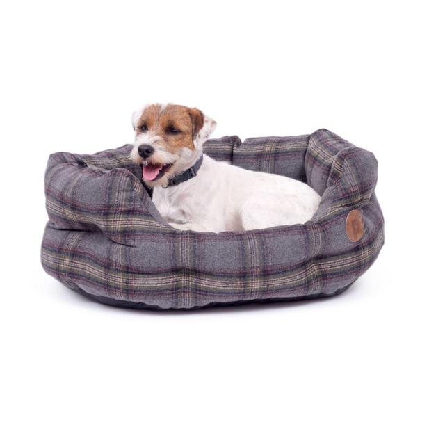 Petface Grey Tweed Oval Pet Bed Medium