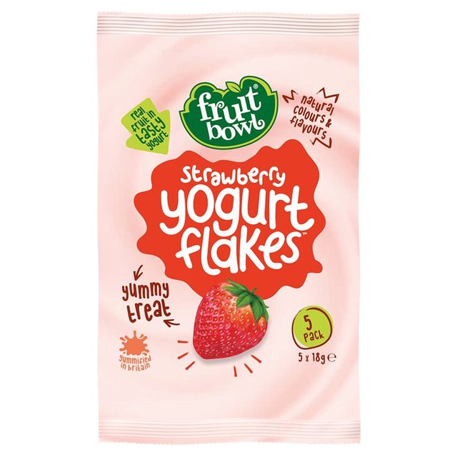 Fruit Bowl Strawberry Yogurt Flakes   5 x 18g GOODS M&S   