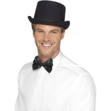 Smiffys satin top hat black costume headwear, UK version