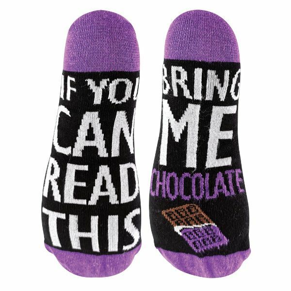 Sock Snob If You Can Read This Bring Me... Socks 6-11 UK GOODS Superdrug Chocolate  