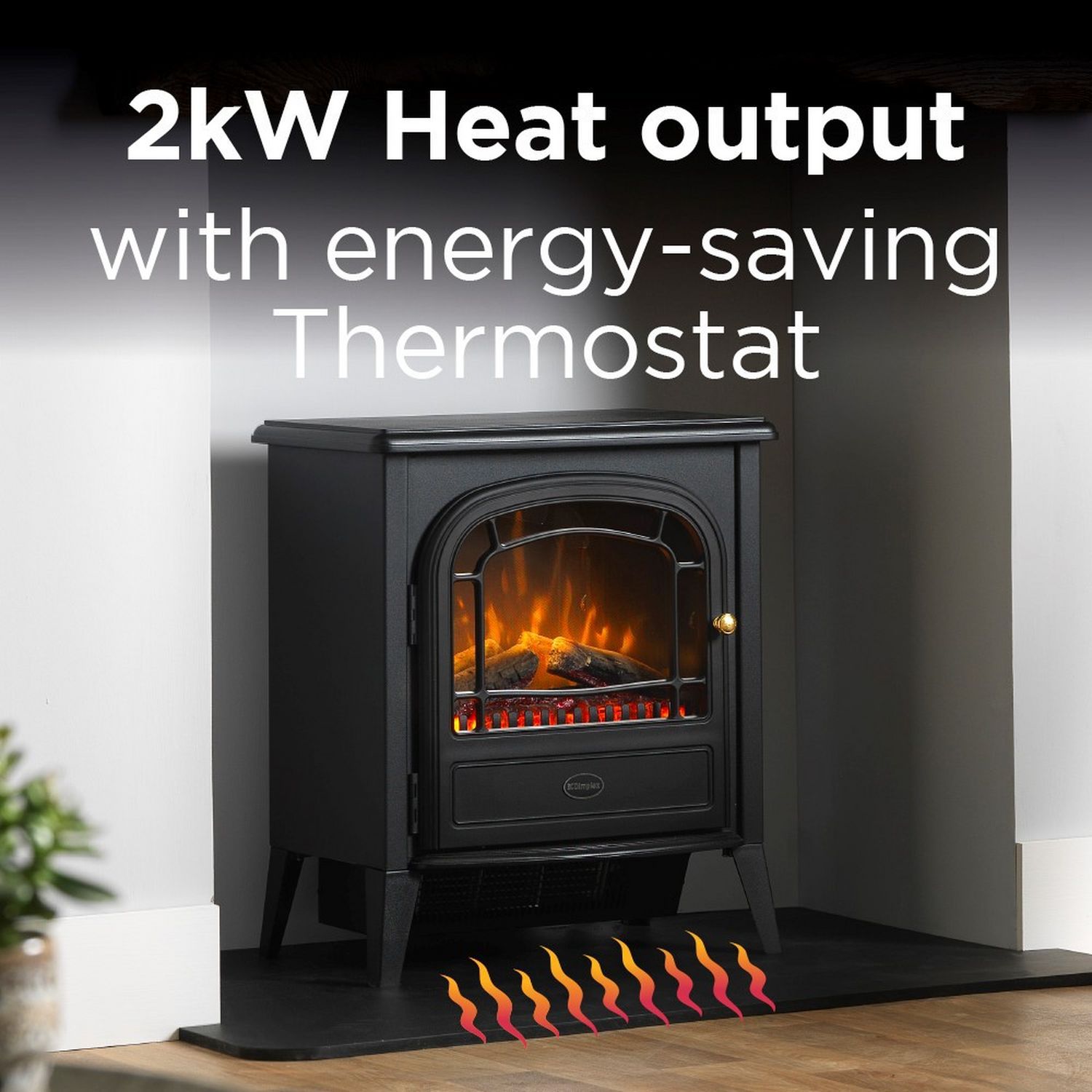 Dimplex Brayford electric stove black 2kW, imported from the UK
