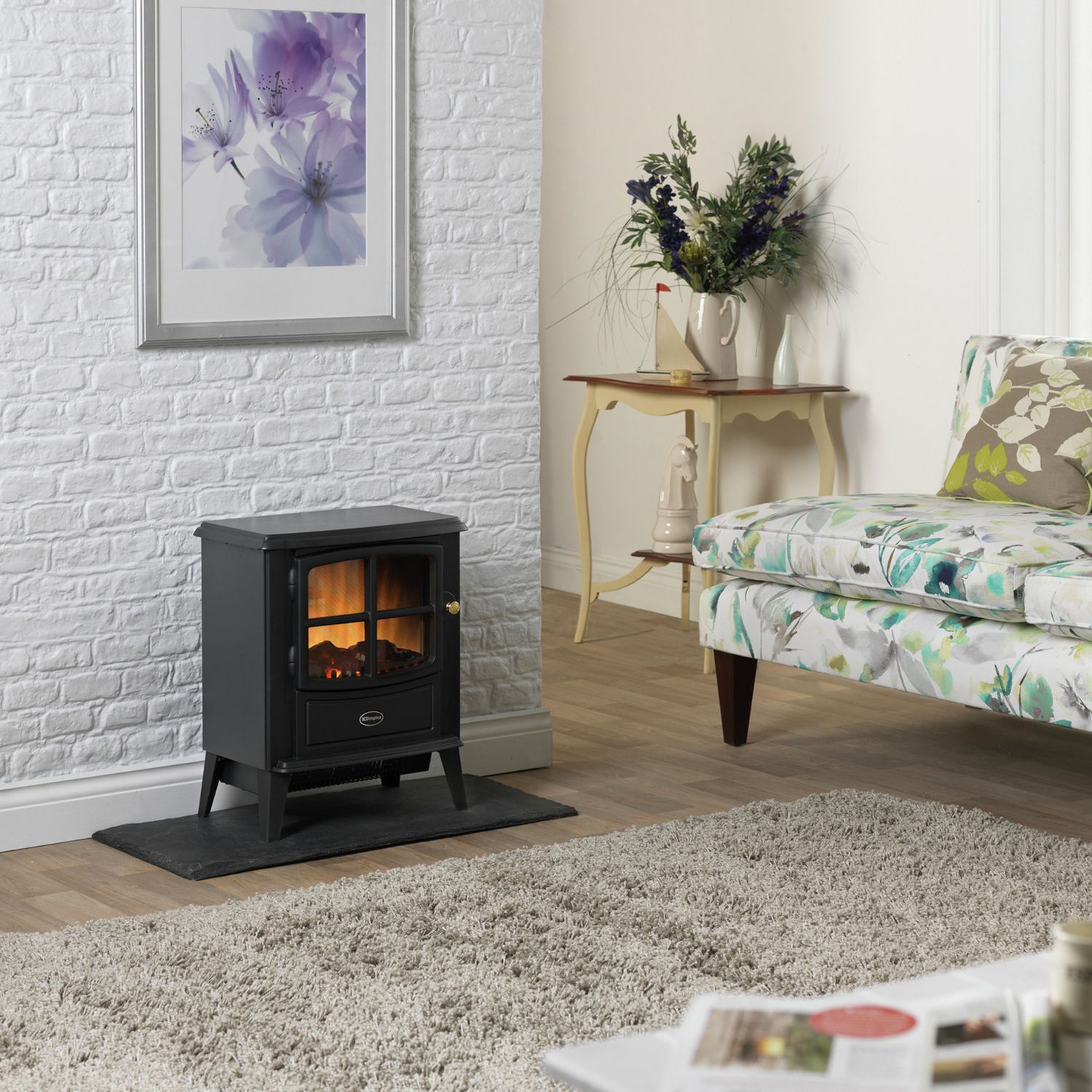 Dimplex Brayford electric stove black 2kW, imported from the UK