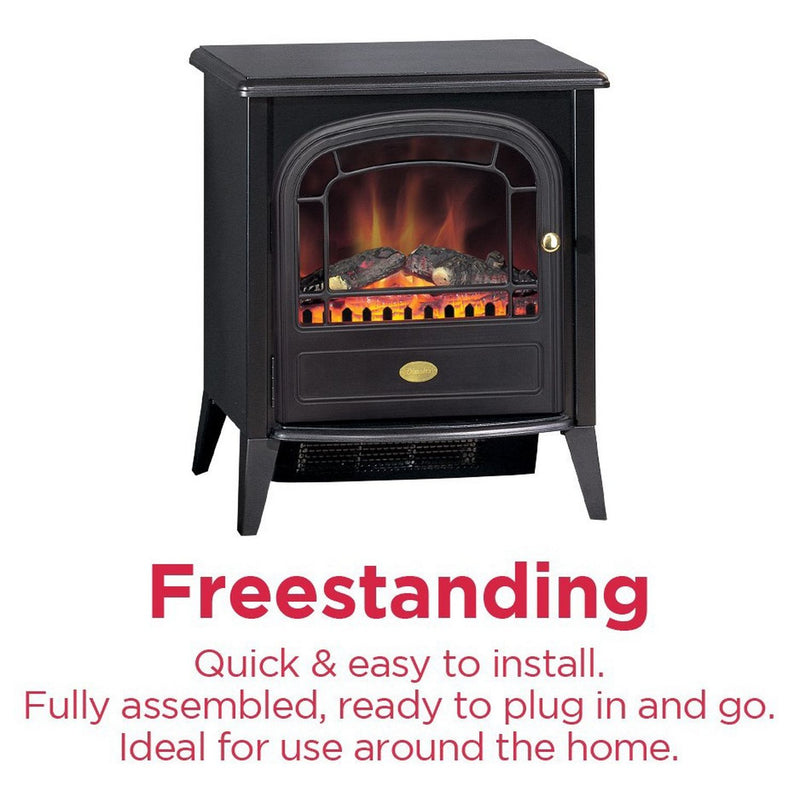 Dimplex Brayford electric stove black 2kW, imported from the UK