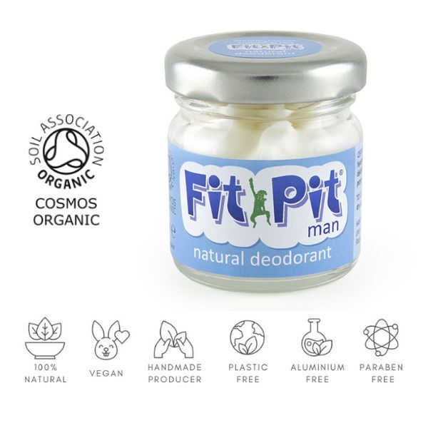 Fit Pit natural deodorant for men aluminium free 25ml, UK version
