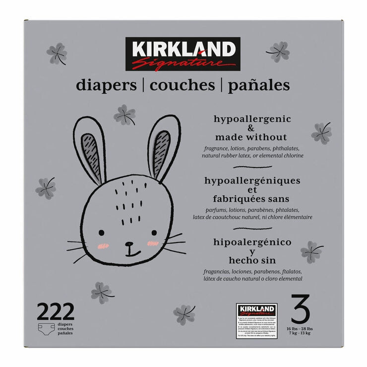 Kirkland Signature Windeln Größe 3 222er Pack (britische Marke)
