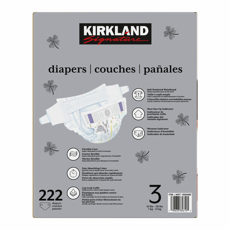 Kirkland Signature Windeln Größe 3 222er Pack (britische Marke)