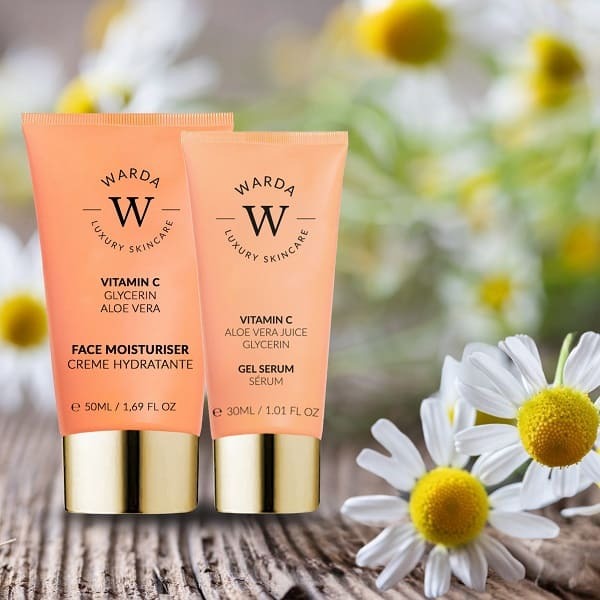 WARDA Glow Boost vitamin C moisturizer and serum (British brand)