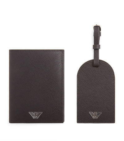 Harrods Emporio Armani Leather Passport Holder and Tag Set - Buy online at McGrocer