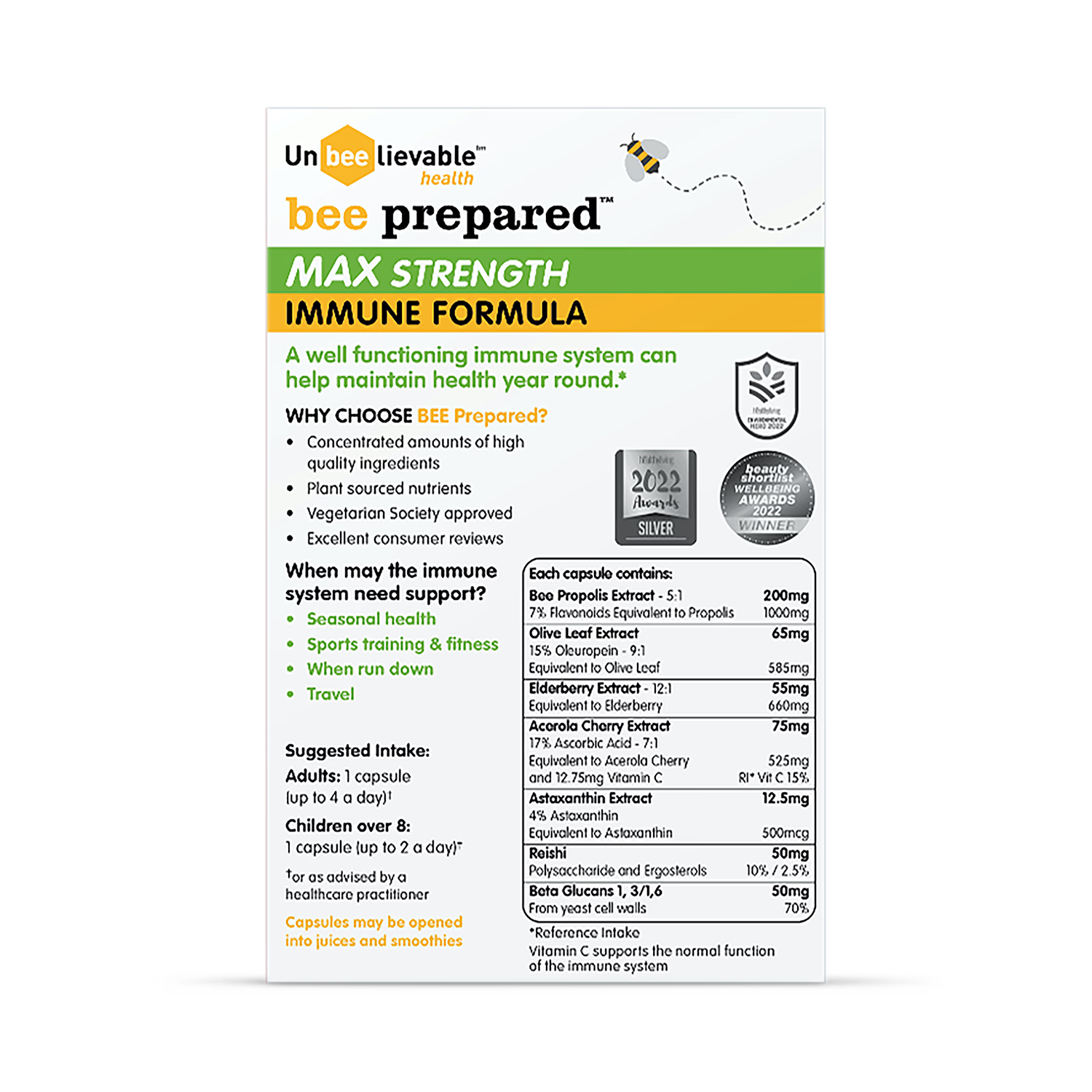 Unbeelievable Bee Propolis supplements 20 capsules (British brand)