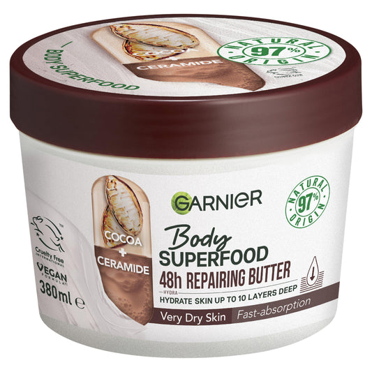 Garnier Body Superfood Cocoa & Ceramide Vegan Repairing Body Butter 380ml GOODS Sainsburys   