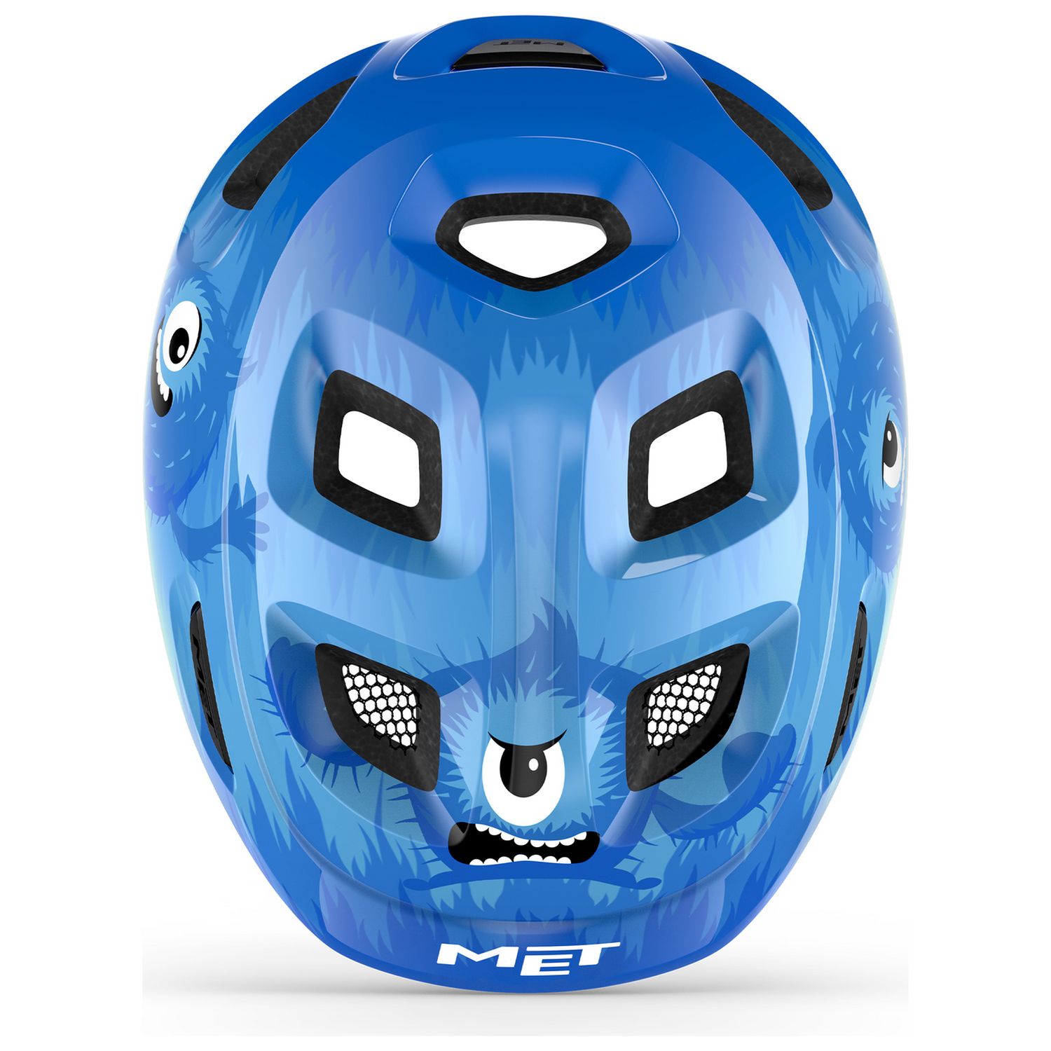 Met Hooray kids helmet Blue Monsters Glossy, UK version