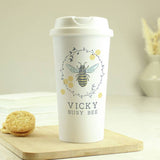 Personalised Message Bee insulated travel cup 380ml, UK version