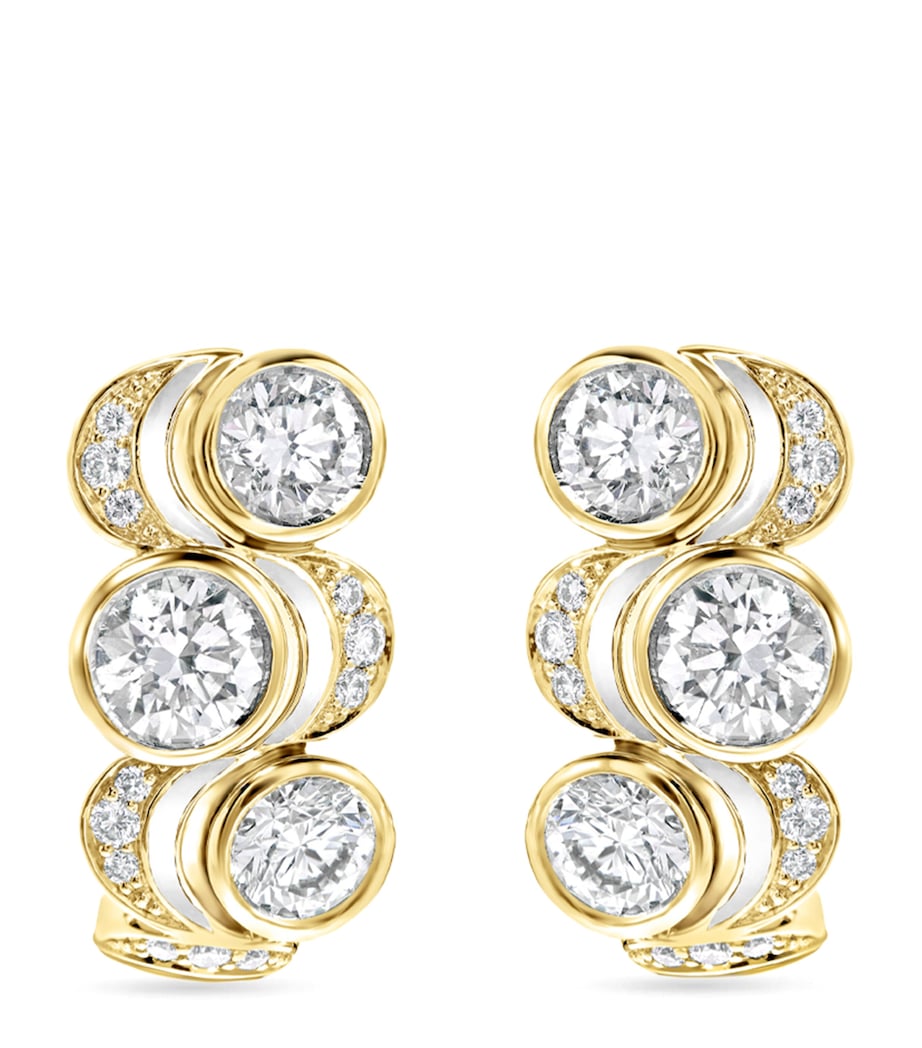 Boodles Over the Moon earrings in yellow gold with diamonds - British product