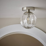 Argos Home Anais glass bathroom ceiling light brushed chrome, UK version