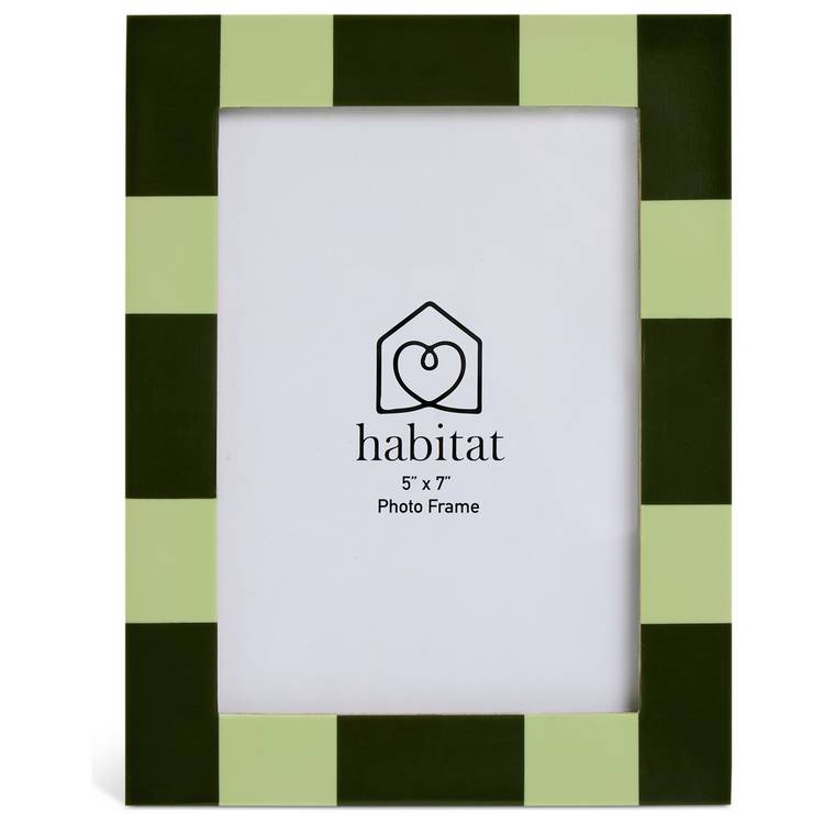 Habitat checkered mango wood picture frame 5x7 inch - British product