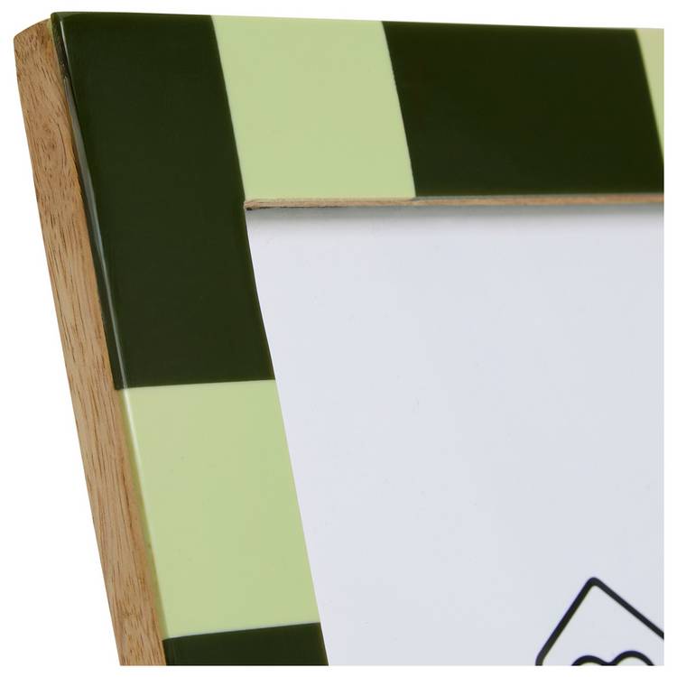 Habitat checkered mango wood picture frame 5x7 inch - British product