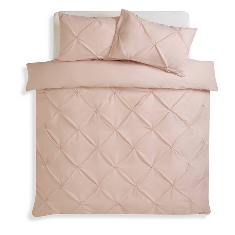 Argos Home pink pintuck bedding set double - British product