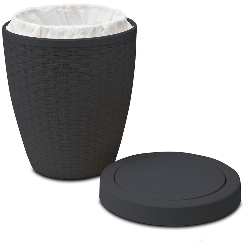 Addis Rattan Bathroom Bin Charcoal 5L - British product