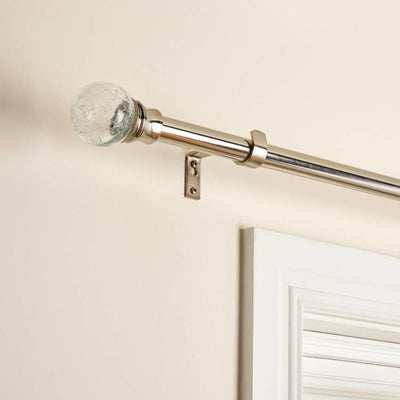 Argos Argos Home Steel Extendable Curtain Pole with Crackle Glass Finials 110cm-300cm- Buy online at McGrocer