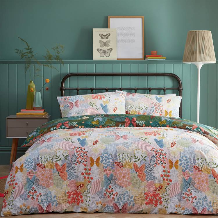 furn Forage Floral teal duvet cover set double, UK version