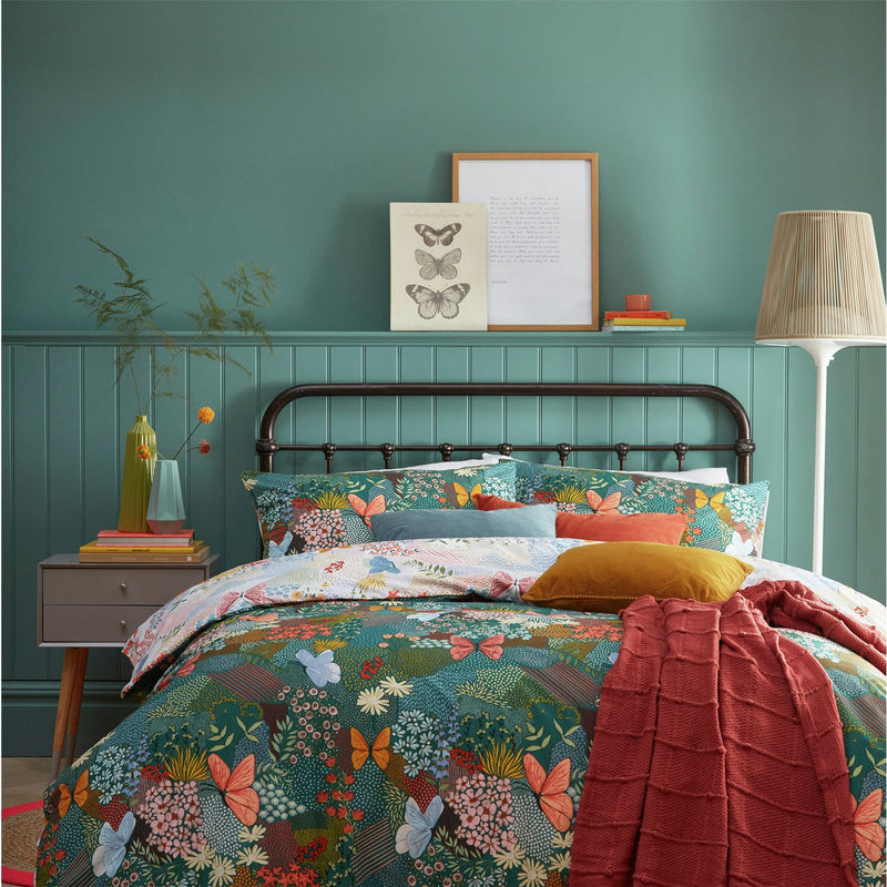 furn Forage Floral Teal Bedding Set - Superking