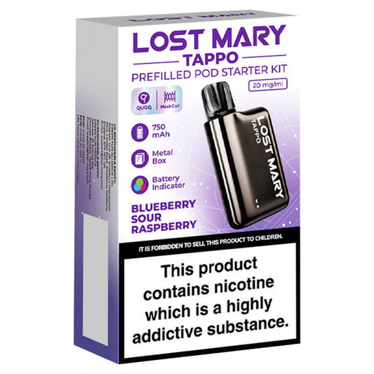 Lost Mary Tappo Prefilled Pod Starter Kit Blueberry Sour Raspberry GOODS ASDA   