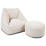 rucomfy Kids Snuggle bean bag chair and footstool in oatmeal, imported from the UK