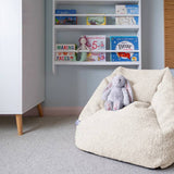 rucomfy Kids Snuggle bean bag chair and footstool in oatmeal, imported from the UK