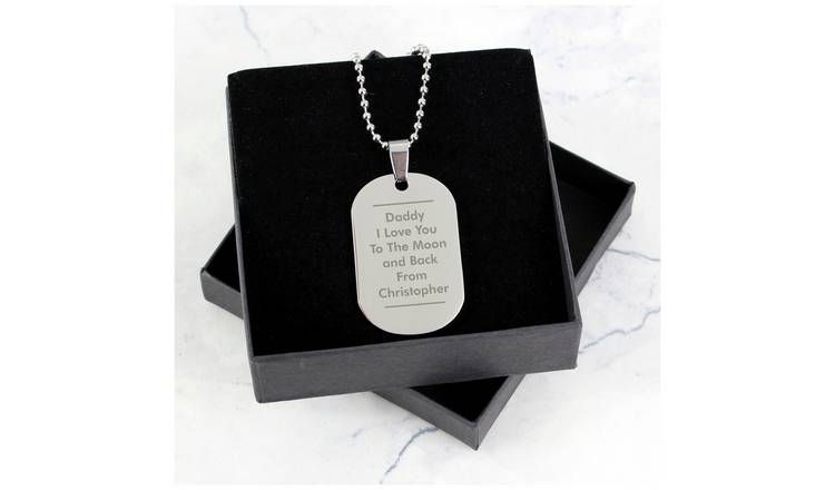 Personalised Memento Men's Stainless Steel Dog Tag Necklace