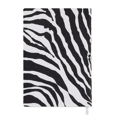 دفتر Harrods Zebra Print Textile Cover A5 Notebook بحواف فضية وورق مستدام - اشترِ عبر الإنترنت من McGrocer