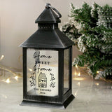 Personalised message black lantern 27cm (British brand)