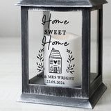 Personalised message black lantern 27cm (British brand)