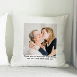 Personalised photo cushion with message 38cm - British product