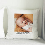Personalised photo cushion with message 38cm - British product