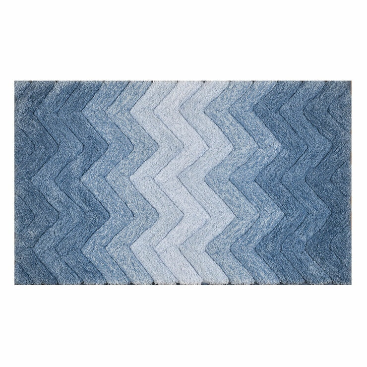 Riviera Home chevron blue ombre bath mat 55x91 cm (British brand)