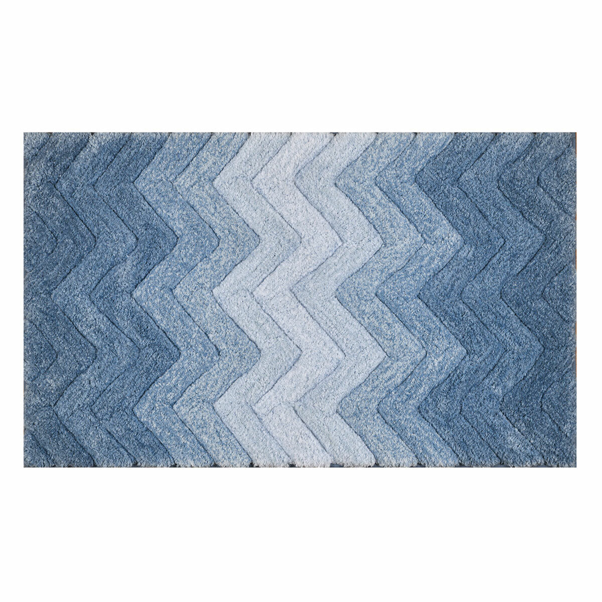 Riviera Home chevron blue ombre bath mat 55x91 cm (British brand)