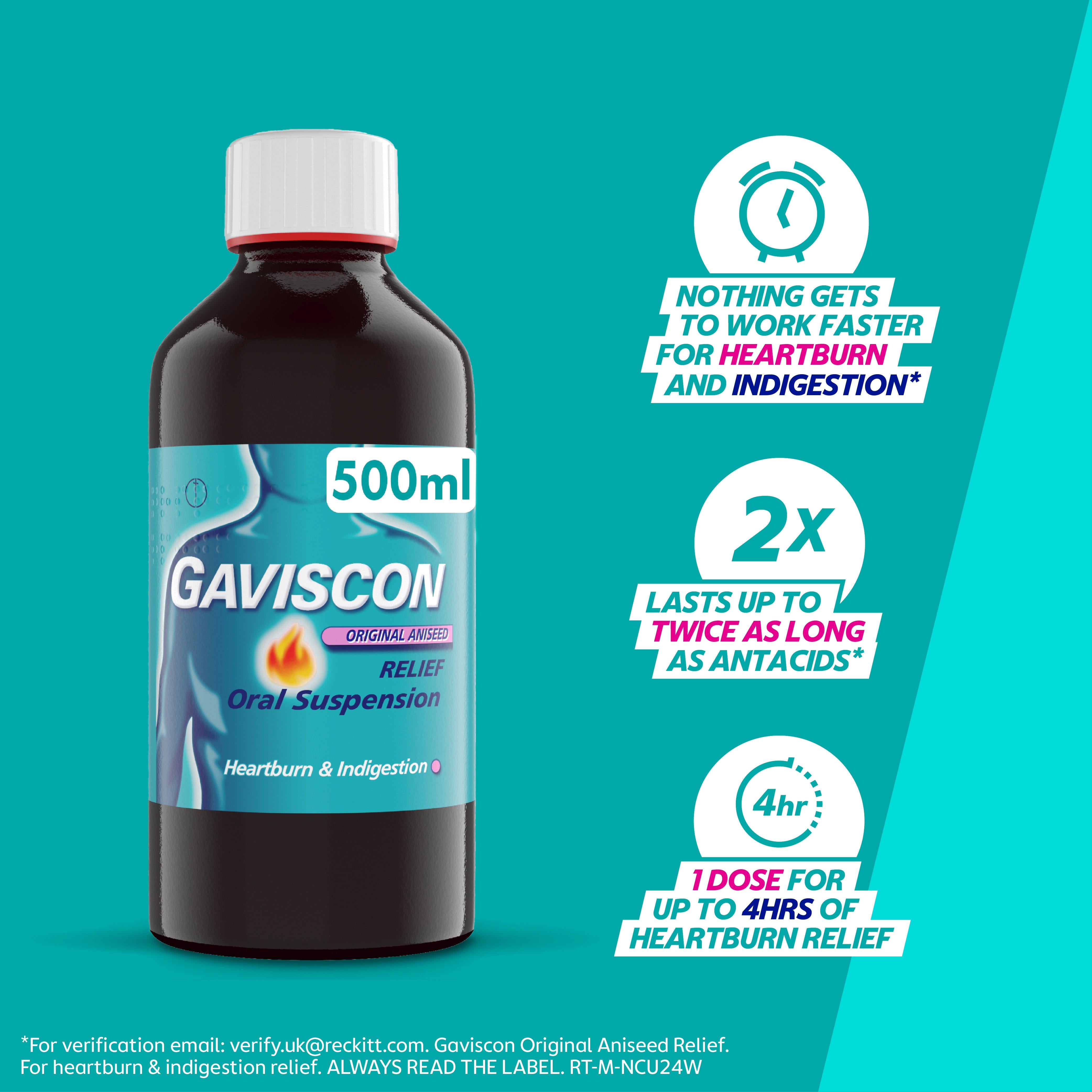 Gaviscon heartburn liquid aniseed 500ml - British product